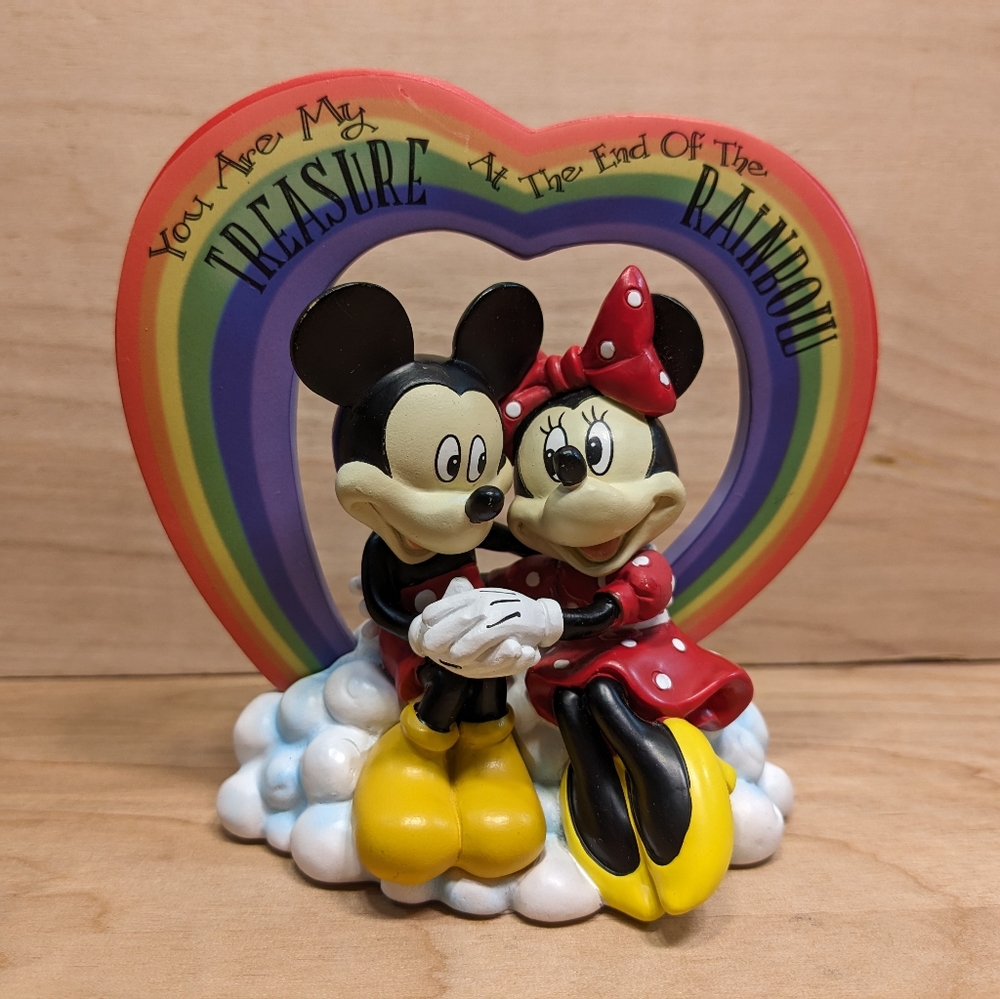 Rare Mickey & Minnie "You Are My Treasure At The End Of The Rainbow" Figurine